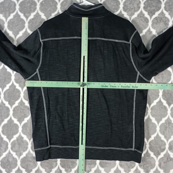 Tommy Bahama Pullover Sweater Mens Large Black Quarter Zip Marlin Logo Casual - Picture 7 of 11